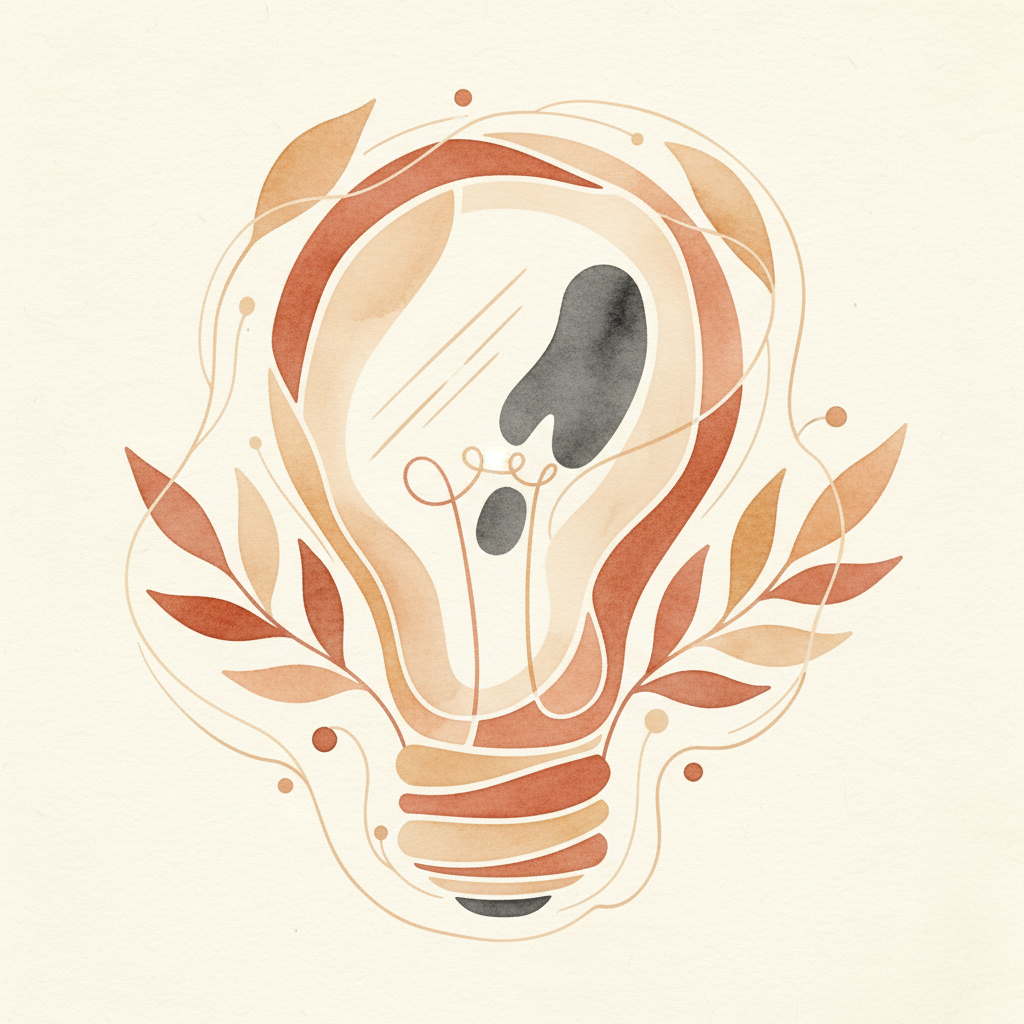 Abstract illustration of reflective thinking and cognitive puzzles