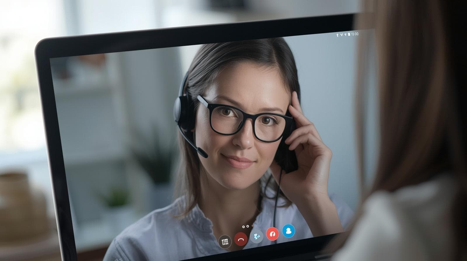 A live telehealth session with a licensed clinician on screen